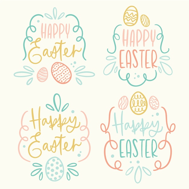 Vibrant Happy Easter Lettering with Decorated Egg Illustrations | Jiffy ...