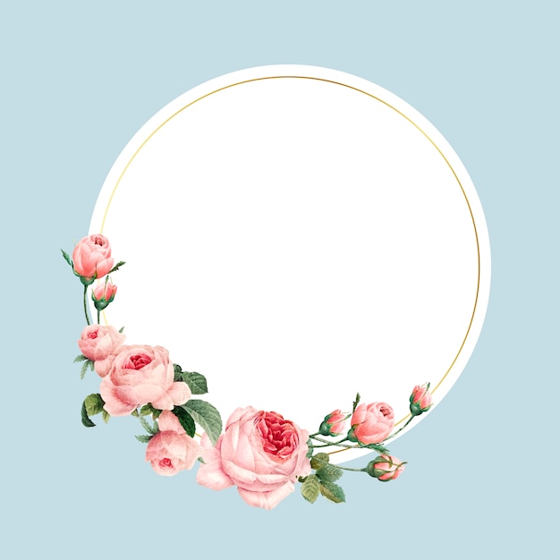 Delicate Floral Wreath with Pink Roses and Circular Frame | Jiffy Designs