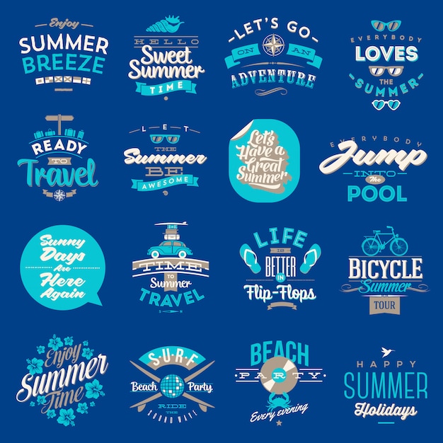 Vibrant Summer-Themed Graphics and Typography Collection | Jiffy Designs