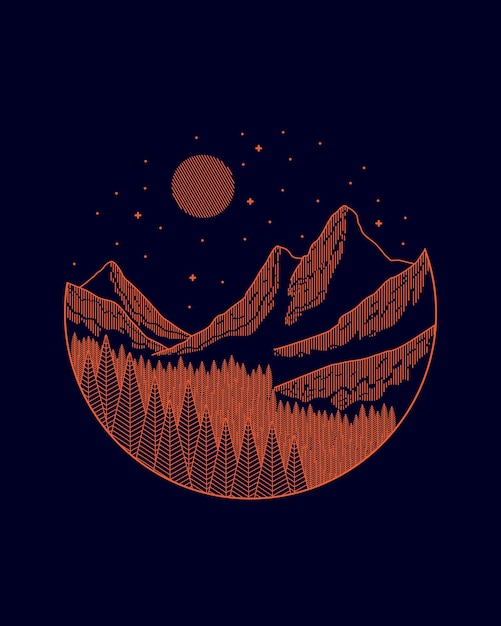 Majestic Mountain Landscape Under Starry Night Sky | Jiffy Designs