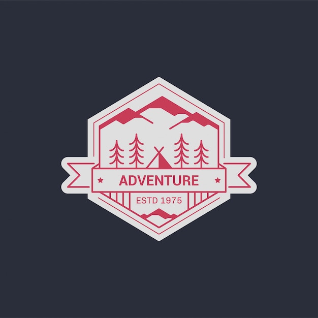 Rugged Adventure Badge with Outdoor Symbols | Jiffy Designs