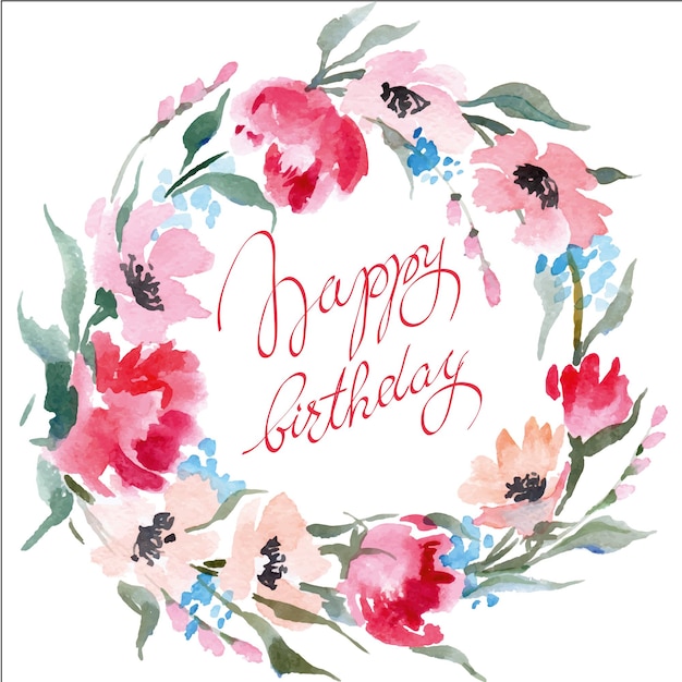Vibrant Floral Wreath Celebrates a Happy Birthday | Jiffy Designs