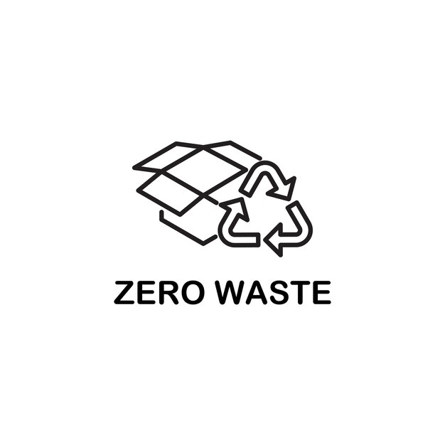 Minimalist Zero Waste Symbol with Recycling Arrows | Jiffy Designs