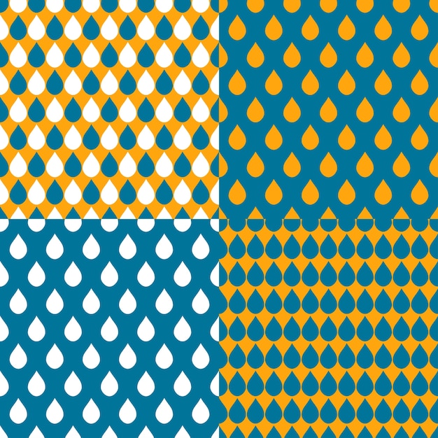 Vibrant Raindrop Patterns in Shades of Blue and Gold | Jiffy Designs