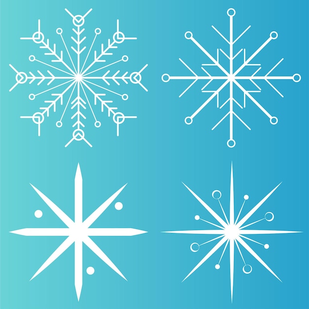 Elegant Snowflake Illustrations in Minimalist Winter Style | Jiffy Designs