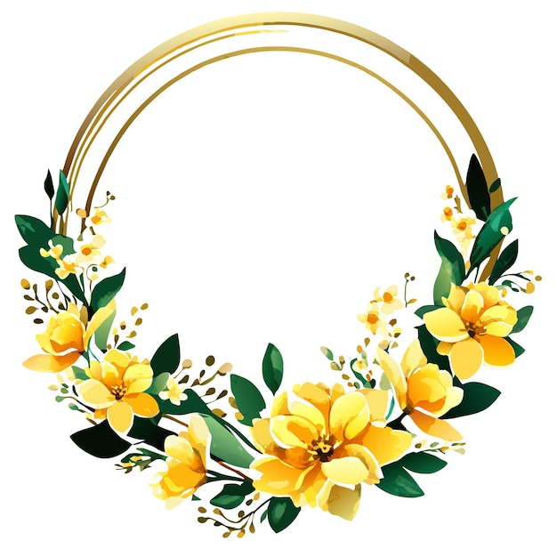 Vibrant Floral Wreath with Golden Frame | Jiffy Designs