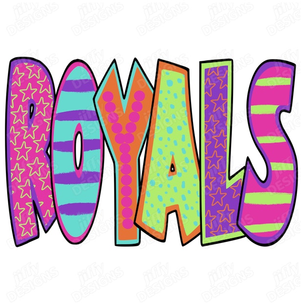 'Royals' Vibrant Lettering with Playful Patterns and Neon Colors ...