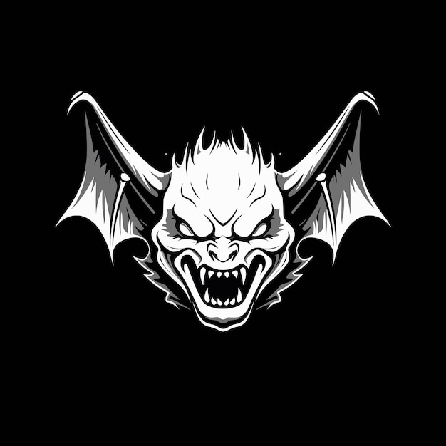 Fearsome Demonic Bat Creature with Bared Fangs and Glowing Eyes | Jiffy ...