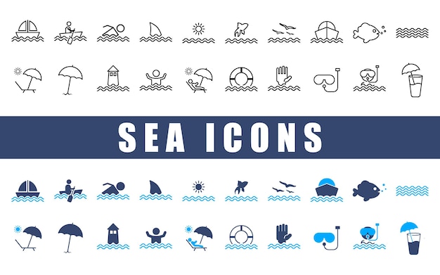 Comprehensive Collection of Versatile Sea-Themed Icons | Jiffy Designs