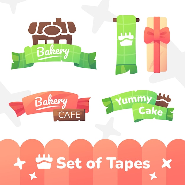 Colorful Bakery Logos and Ribbons with Tasty Treats | Jiffy Designs