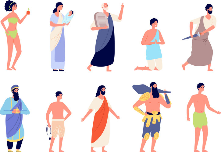 Holy Bible Characters. Legendary Man, Christian Religion Persons. Jesus ...