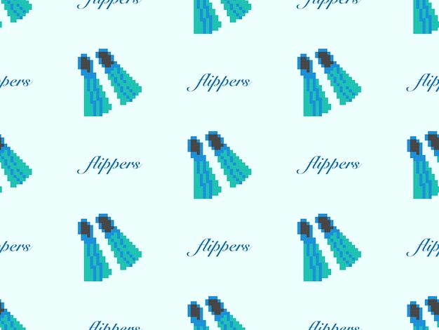 Vibrant Pixel Art Flippers Pattern in Teal and Blue | Jiffy Designs
