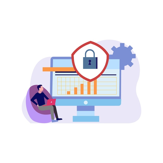 Secure data analytics dashboard with lock icon and graph | Jiffy Designs