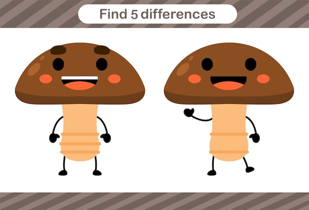 Spot the Differences in the Cheerful Mushroom Characters | Jiffy Designs