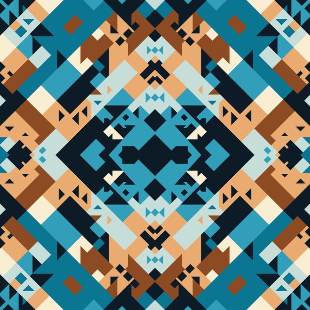 Vibrant Geometric Mosaic: Interlocking Shapes in Earthy Tones | Jiffy ...