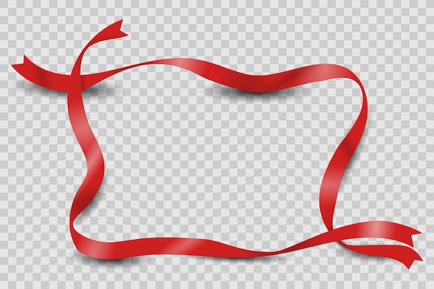 Elegant Red Ribbon Frame with Flowing Curved Edges | Jiffy Designs
