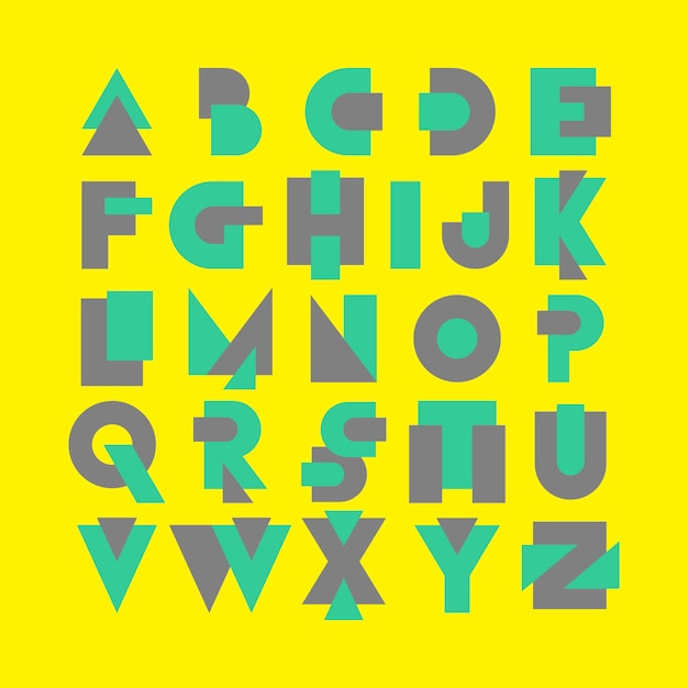 Vibrant Geometric Alphabet Letters in Retro Color Palette | Jiffy Designs