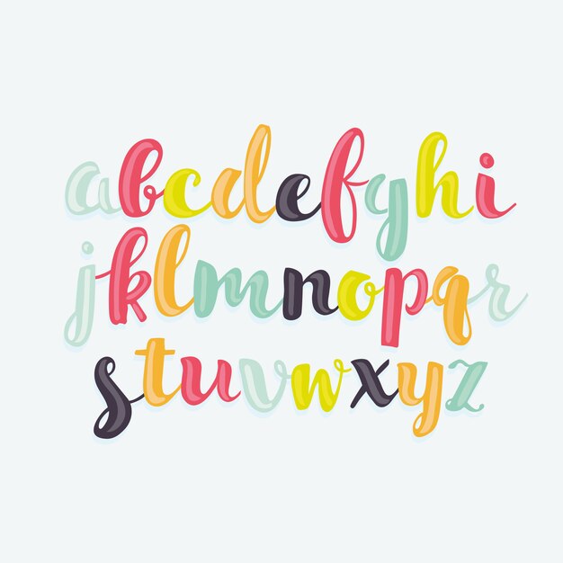 Vibrant Handwritten Alphabet for Versatile Design Uses | Jiffy Designs