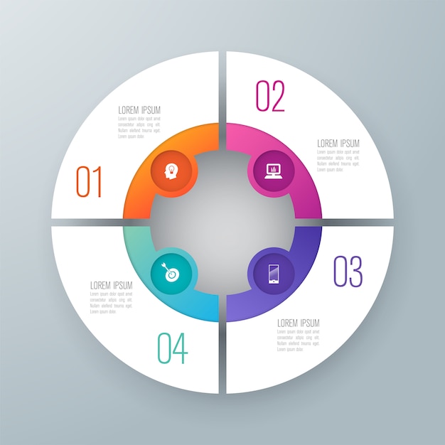 Vibrant Circular Infographic with Colorful Icons and Numbers | Jiffy ...