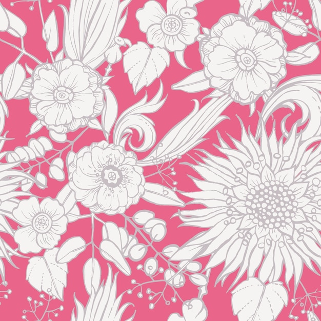 Vibrant Floral Blossoms in Striking Pink Backdrop | Jiffy Designs