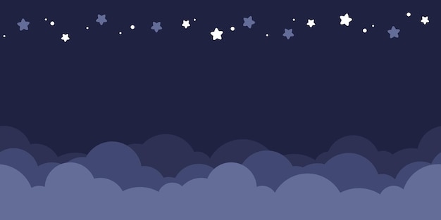 Starry Night Sky with Whimsical Cloud Formations | Jiffy Designs