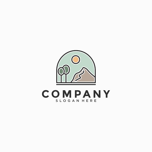 Serene Mountain Landscape Logo Design | Jiffy Designs