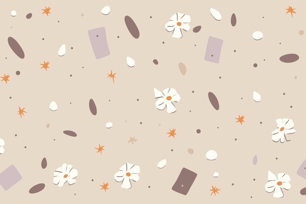 Whimsical Floral Confetti Design on Neutral Background | Jiffy Designs