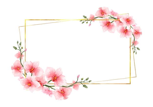 Delicate Pink Floral Wreath Watercolor Frame | Jiffy Designs