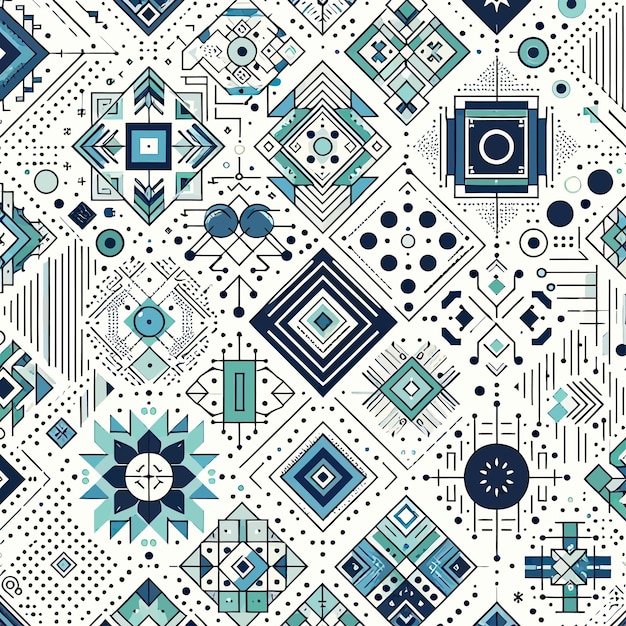 Intricate Geometric Pattern with Diverse Shapes and Textures | Jiffy ...