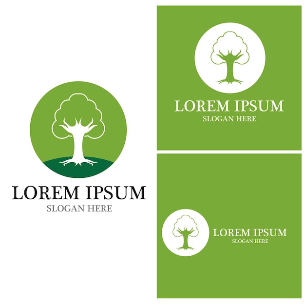 Versatile Tree Emblems in Vibrant Green Tones | Jiffy Designs
