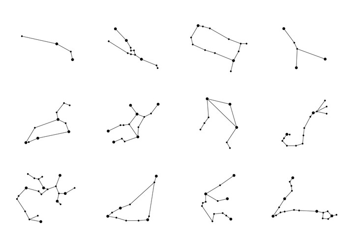 Vector Constellations. Zodiac Constellations Set. Space And Stars. Leo ...