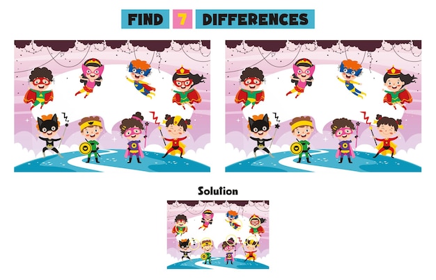 Vibrant Find the Differences Puzzle with Playful Children | Jiffy Designs