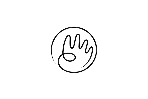 Minimalist Hand Symbol in Circular Frame | Jiffy Designs