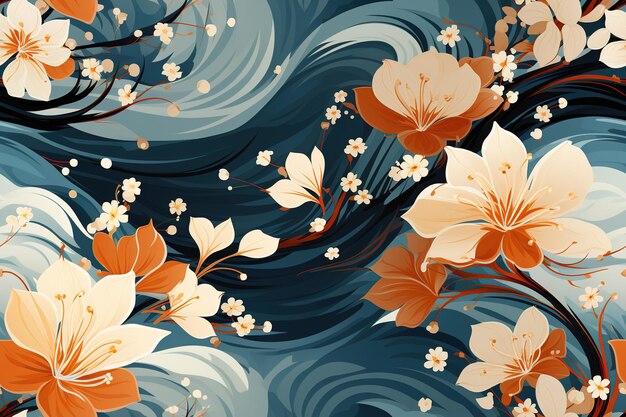 Vibrant Floral Waves: A Captivating Artistic Tapestry | Jiffy Designs