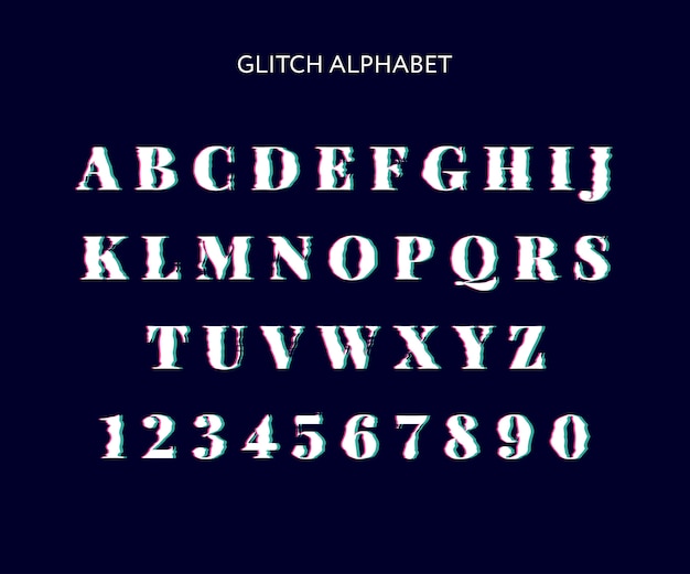 Captivating Glitch Alphabet with Numeric Characters | Jiffy Designs