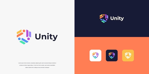 Vibrant Unity Logo with Geometric Shapes and Colorful Branding | Jiffy ...