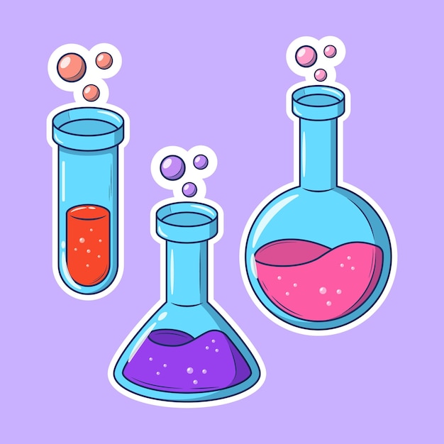 Vibrant Laboratory Glassware with Colorful Liquids and Bubbles | Jiffy ...