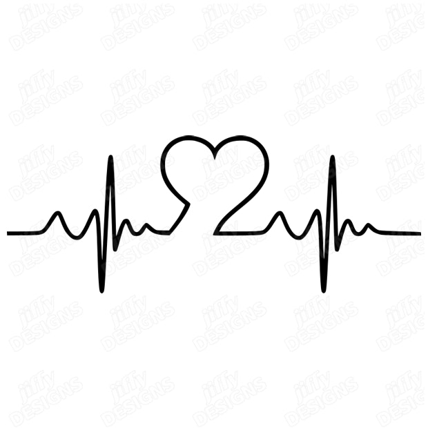 Heartbeat Line with Heart Symbol Forming Continuous Pulse Rhythm ...
