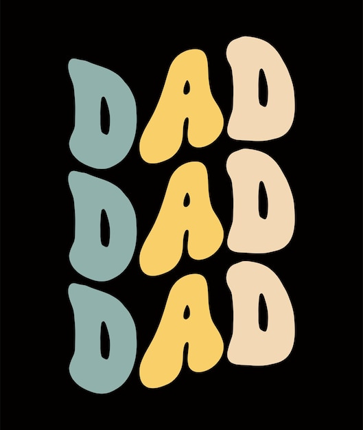 Vibrant 'Dad' Text in Retro Typeface | Jiffy Designs