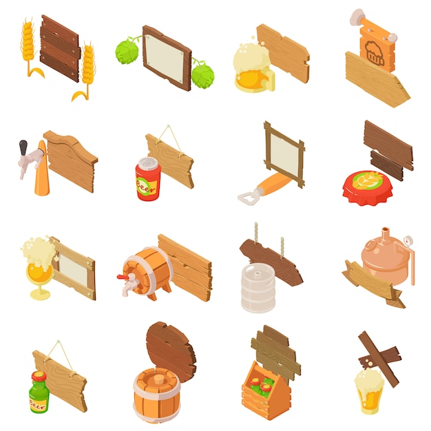 Vibrant Collection of Rustic Bakery and Kitchen Themed Isometric Icons ...
