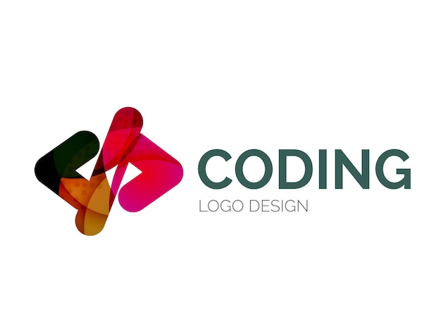 Vibrant Coding Logo Design with Overlapping Geometric Shapes | Jiffy ...