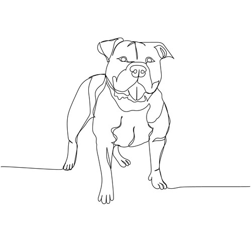 American Bully Bully Xl Xxl Dog Breed Companion Dog One Line Art