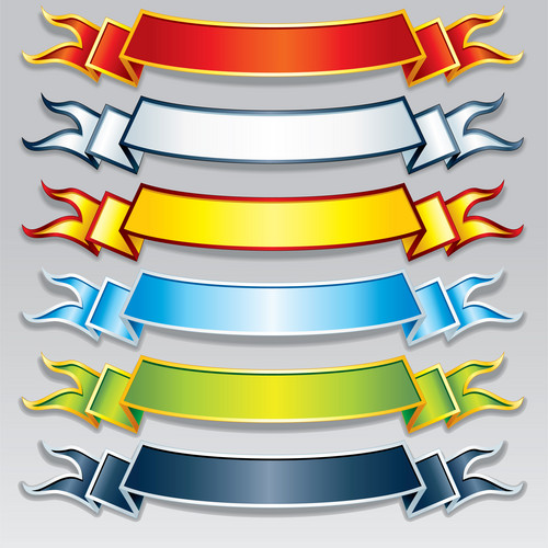 Set Of Colorful Ribbons. Vector Banners With Free Space For Your Text ...