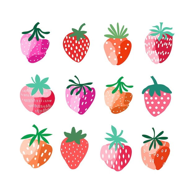 Vibrant Strawberry Collection: Diverse Fruit Designs for Versatile ...