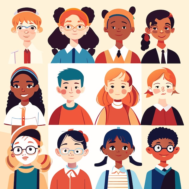Diverse Collection of Vibrant Character Portraits | Jiffy Designs