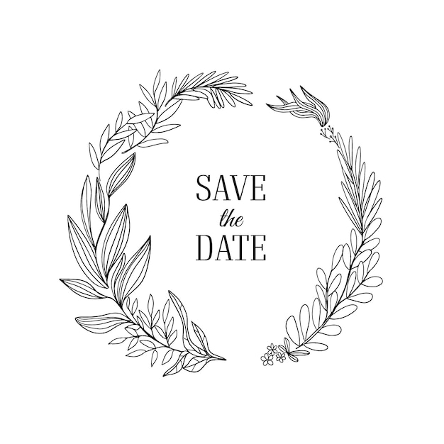 Elegant Floral Wreath with 'Save the Date' Inscription | Jiffy Designs