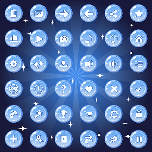 Versatile Collection of Minimalist Blue Icons for Diverse Applications ...