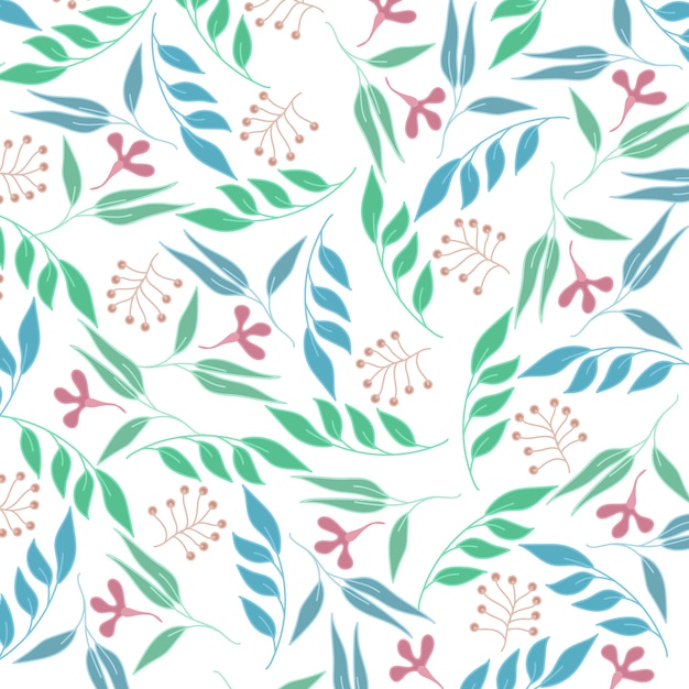 Vibrant Botanical Pattern with Lush Foliage and Floral Accents | Jiffy ...