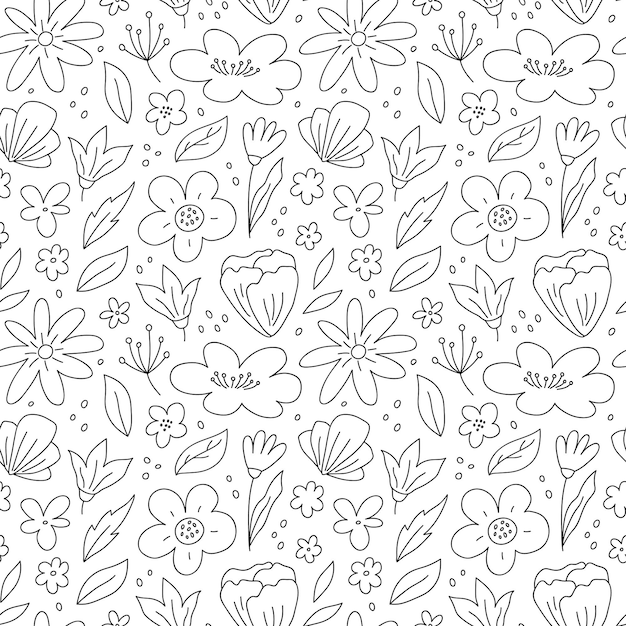 Delicate Floral Pattern with Whimsical Blooms and Foliage | Jiffy Designs