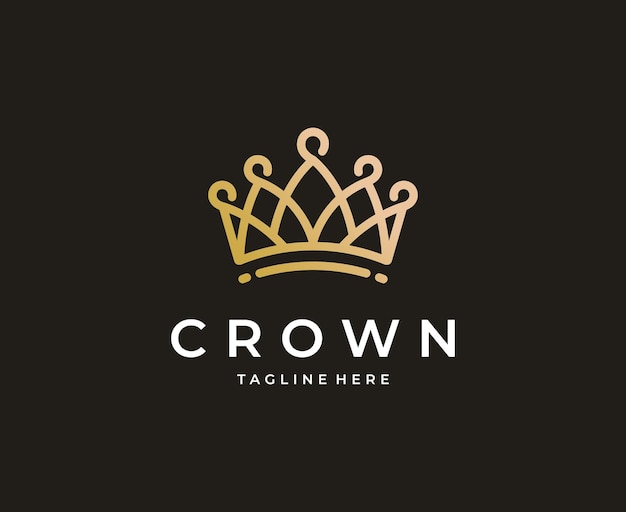 Regal Golden Crown Emblem on Elegant Dark Background | Jiffy Designs